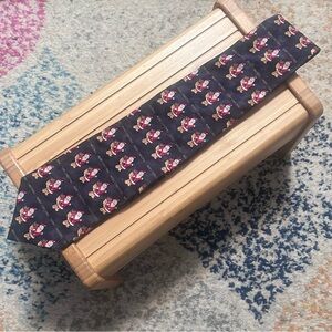 Black Christmas Necktie with Santa Claus Design Holiday Tie for Men